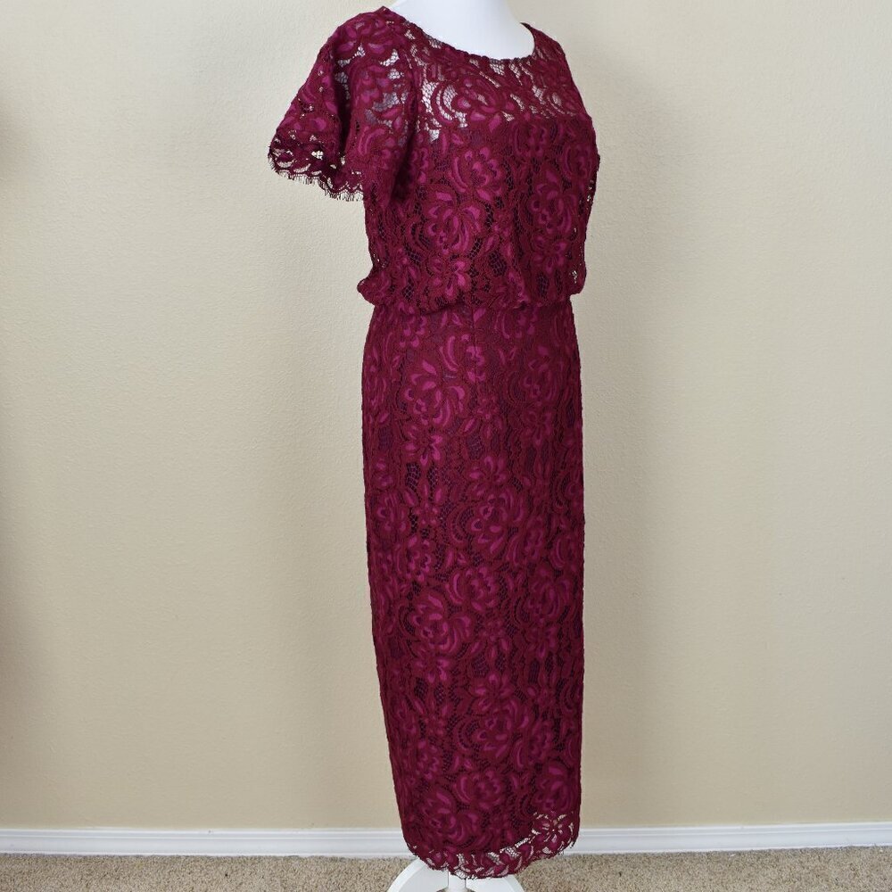 JS Collections Lace Flutter Sleeve Midi Formal Dress 6 - Picture 7 of 9